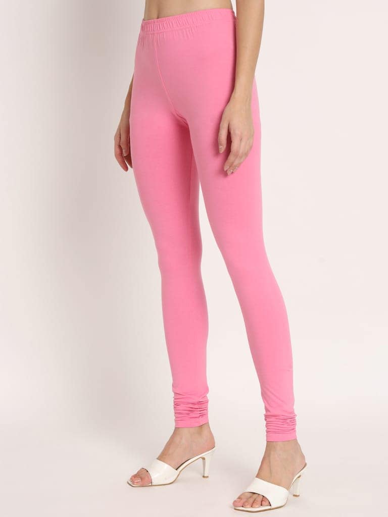SOFT COLORS Women's Skinny Fit Ethnic Wear Churidar Leggings (Rose Pink) view 6