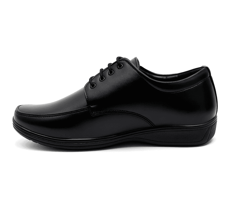 WUGO::Latest Classic Black Derby Formal Shoes for Men & Boys | Trendy Lace-Up Office Wear Footwear | Premium Comfort Corporate Shoes view 4