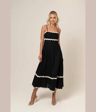 Sheetal associates Women Cotton Fit & Flare Dress ( Black )