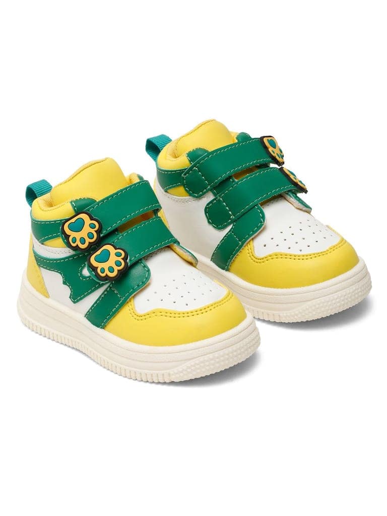 Colorpop Toddlers' High Ankle Sneakers - Yellow & Green (Unisex) view 4