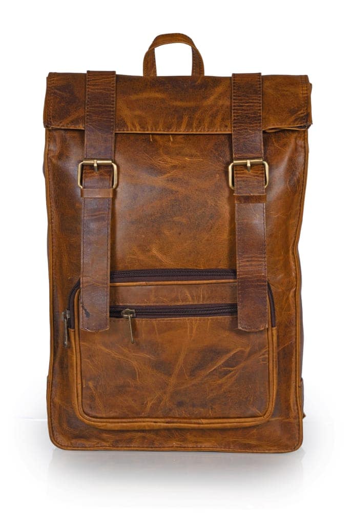 JITENDRA CHITARA; Light Brown Handcrafted Leather Bags for girls