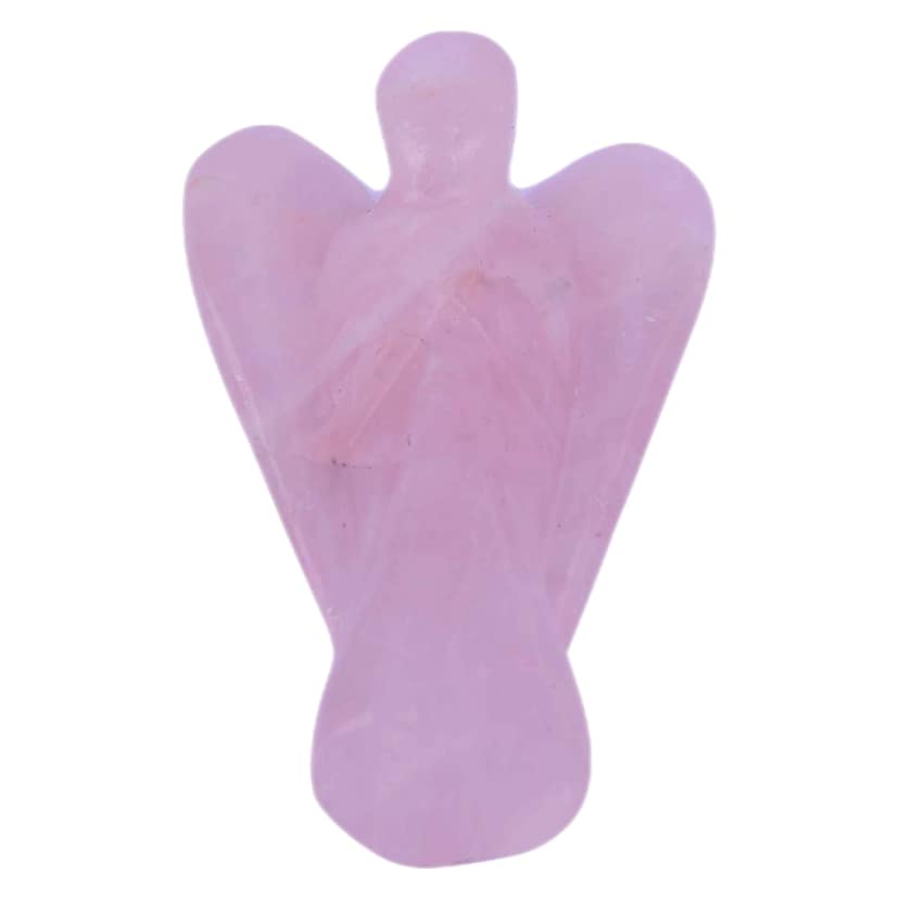 Rose Quartz Angel | Handcarved Statues Figurines Stone of Good Luck - Reiki, Healing Crystal for Physical, Emotional & Spiritual Imbalance | Positive Vibes Energy(KI_62) by Krishna Impex view 2