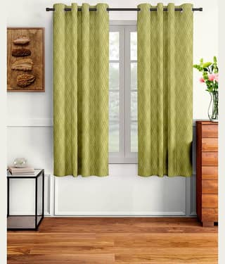 Cortina - Modern Embossed Room Darkening Eyelet Curtain-5 Ft-pack of 2