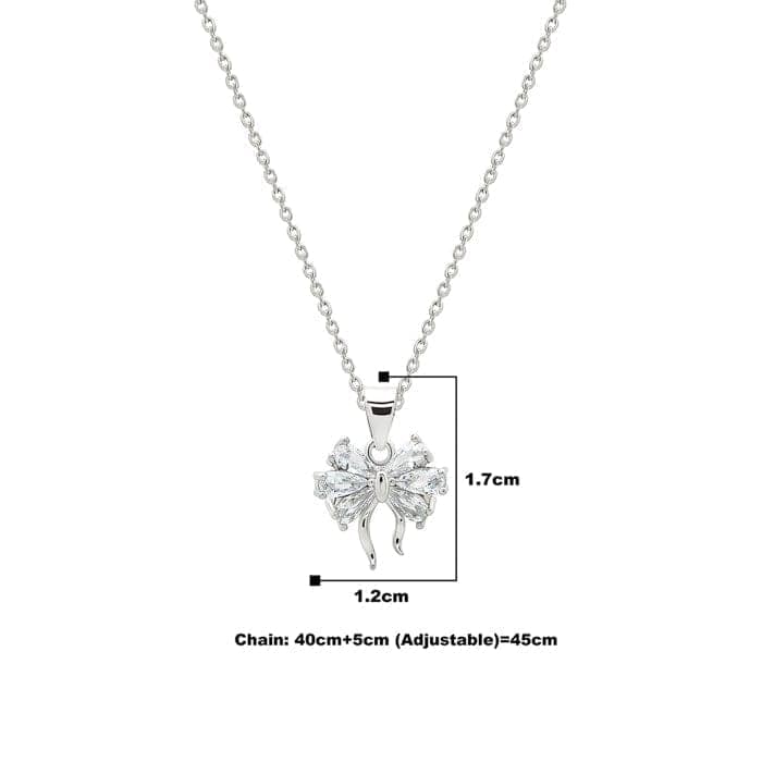Silver Butterfly Pendant with Chain view 4