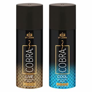 ST-JOHN Cobra Cool & Live Limited Edition Deodorant Spray Log lasting Protection 150ml Each Deodorant Spray For Men - Pack of 2