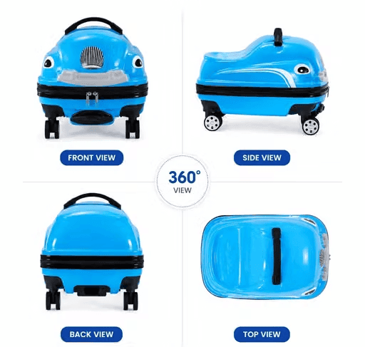 Kids Ride-On Travel Suitcase with 360° Spinner Wheels view 2