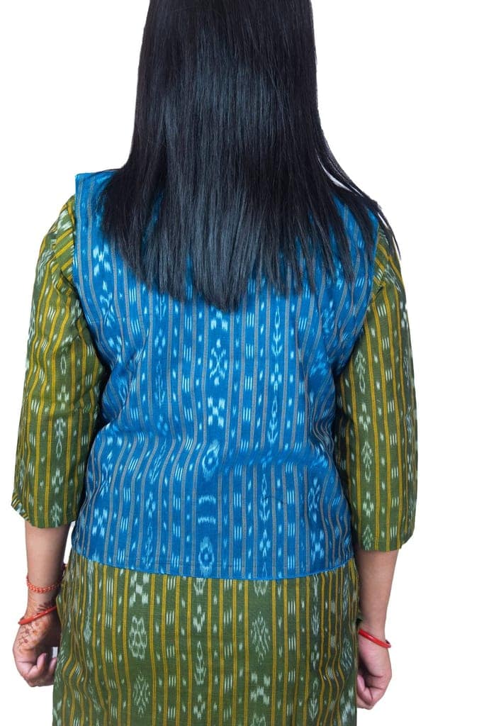 GHL � GUENDICHA HAAT LLP Sambalpuri Certified Handloom Women's Pure Cotton Jacket view 3
