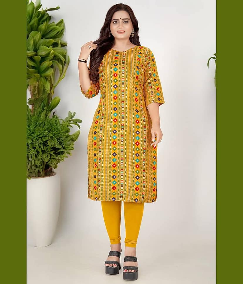 AMTHI Cotton Blend Printed Straight Women's Kurti - Pink ( Pack of 1 )