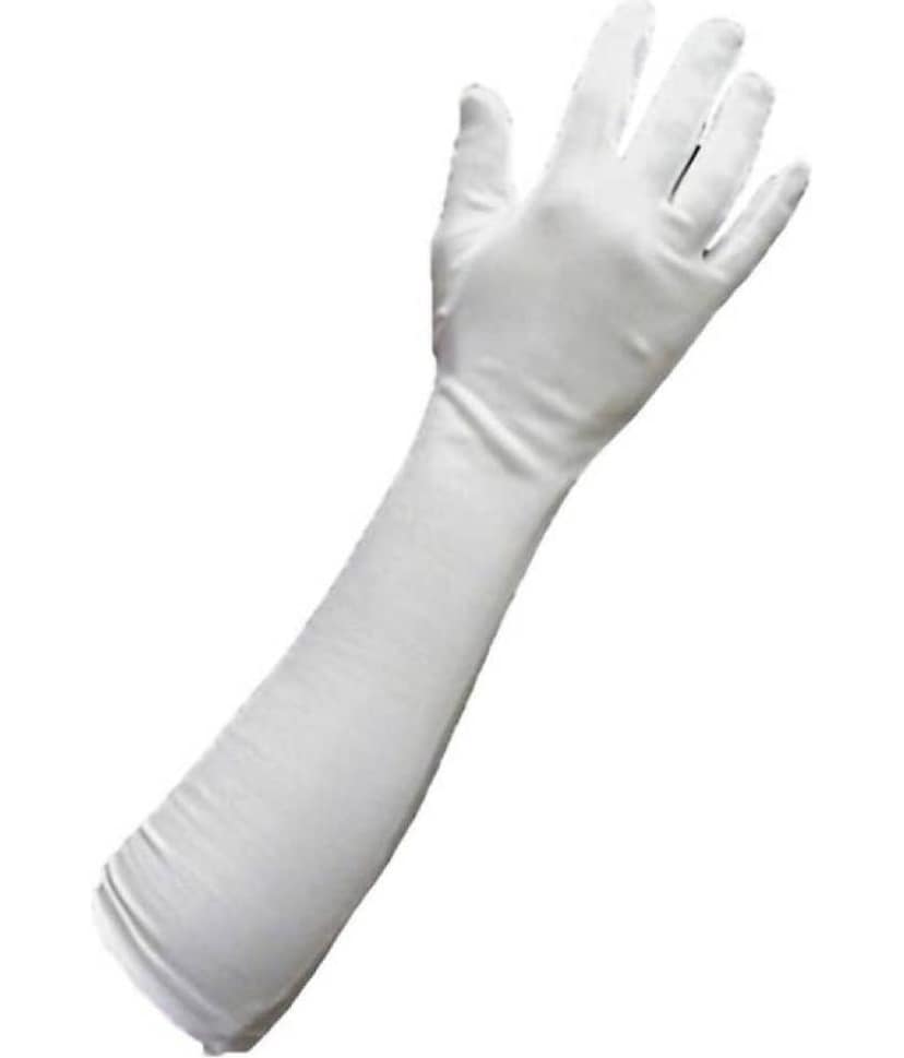 Tahiro White Cotton Full Arm Length Sun Rays Protecting Gloves - Pack Of 1