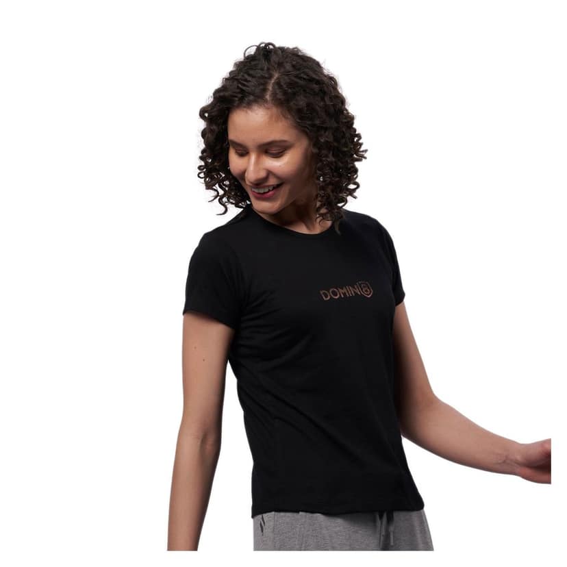 DOMIN8 Women's chest metallic branded Couple T-Shirt view 3