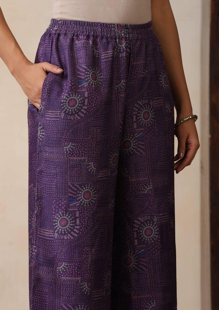 HOC Crafts Pashmina Printed Women's 2 PC Co-ord Set - Purple view 7