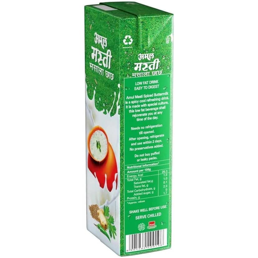 Amul Masti Butter Milk, Spiced, 200Ml view 2