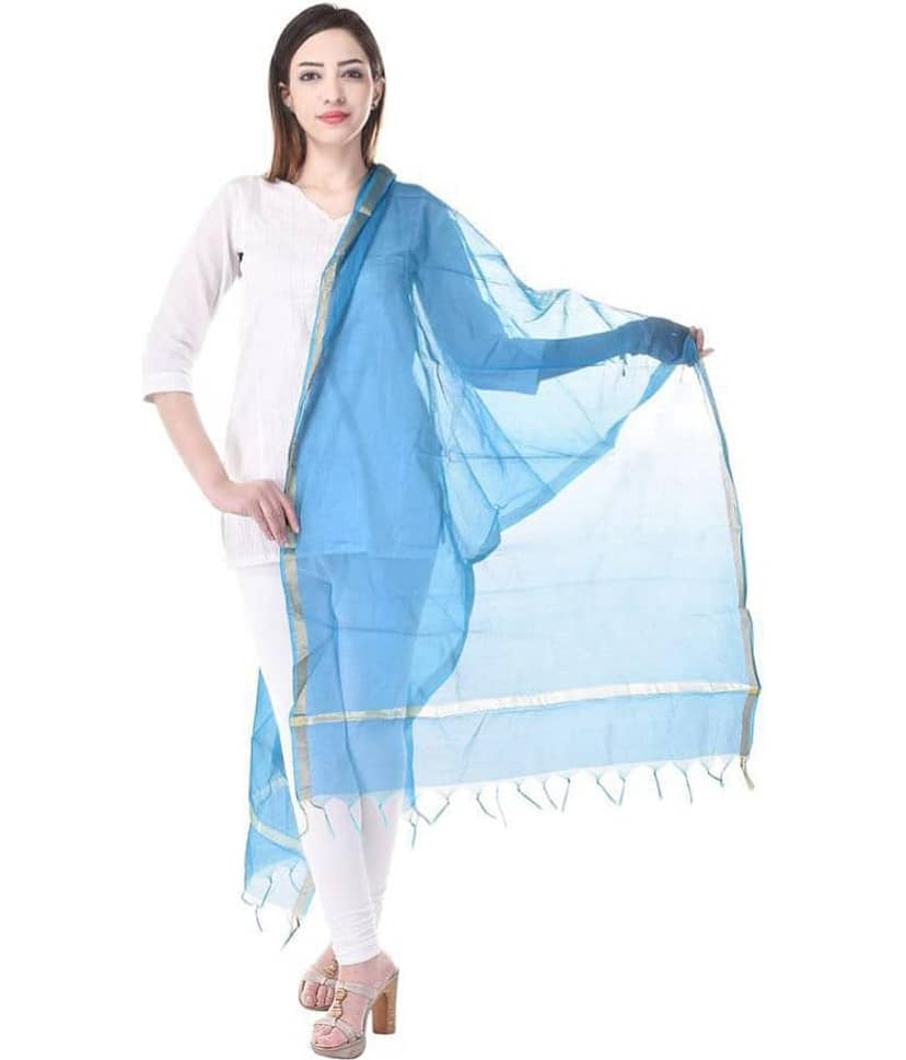 Apratim Blue Chanderi Dupatta