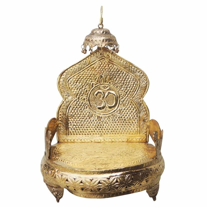 Heavy Brass Singhasan God Idol Stand | Religious Puja D�cor, Height : 20.6 Inch (ZMAS131 G) view 2