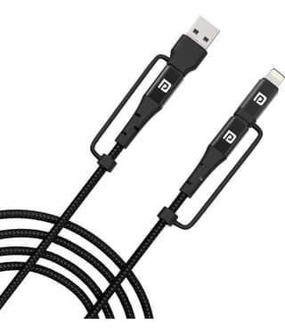 Portronics - Black 3A Lightning Cable 1.2 Meter