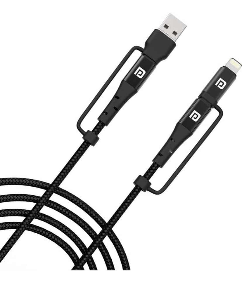 Portronics - Black 3A Lightning Cable 1.2 Meter