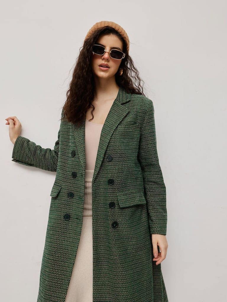 Verdant Elegance Over Coat