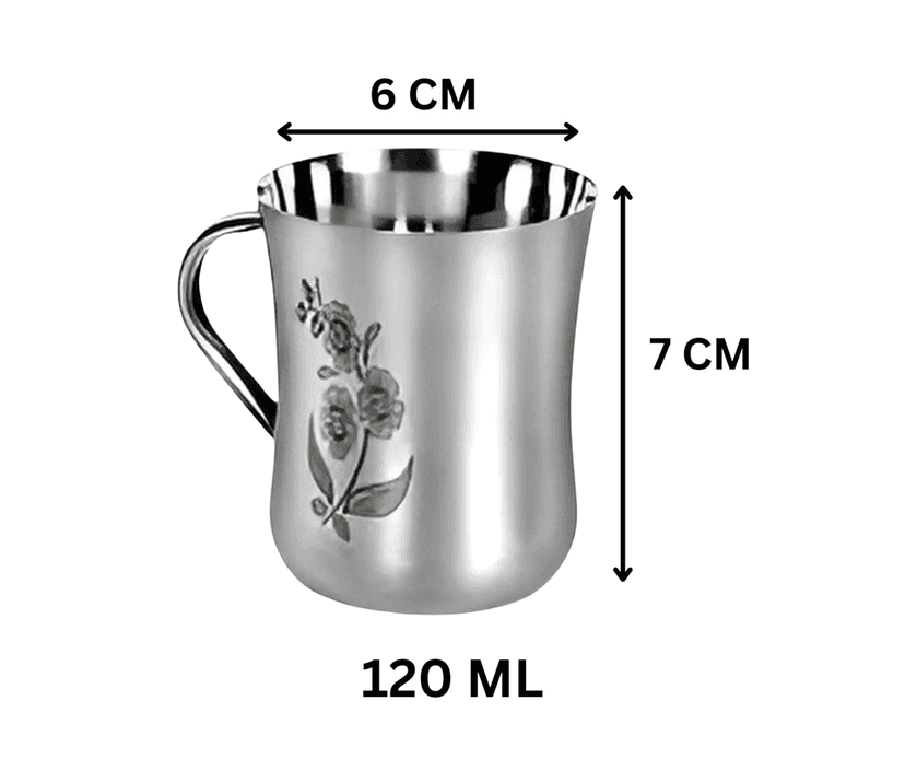 Wektu Stainless Steel Cups Set of 6 with Floral Design view 2