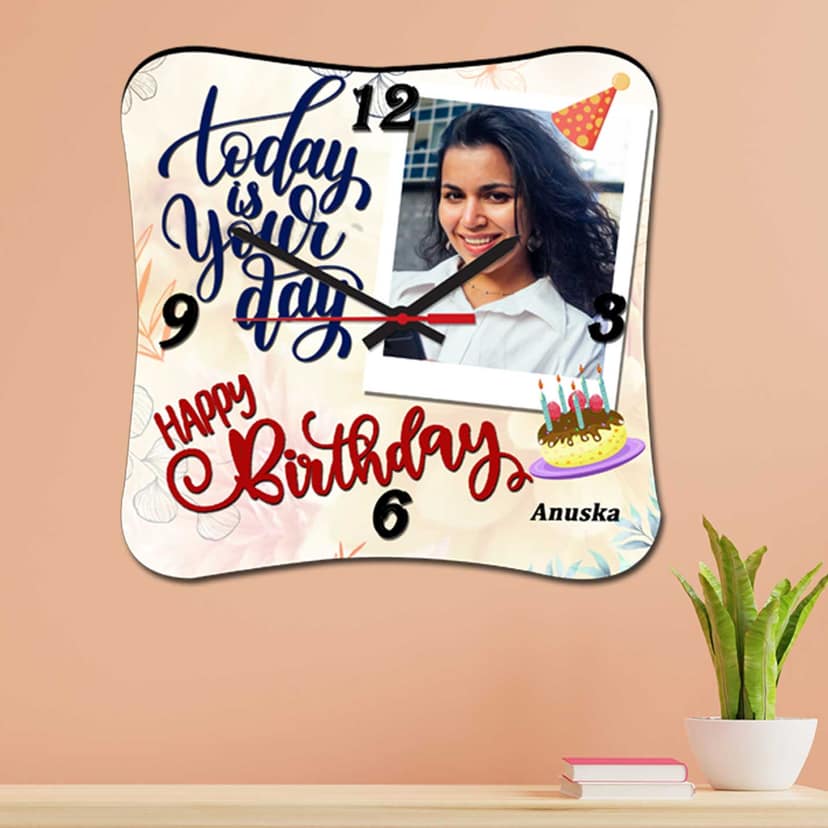 Presto Wall Clock Personalised For Female Friend Birthday (11 InchX11 Inch)