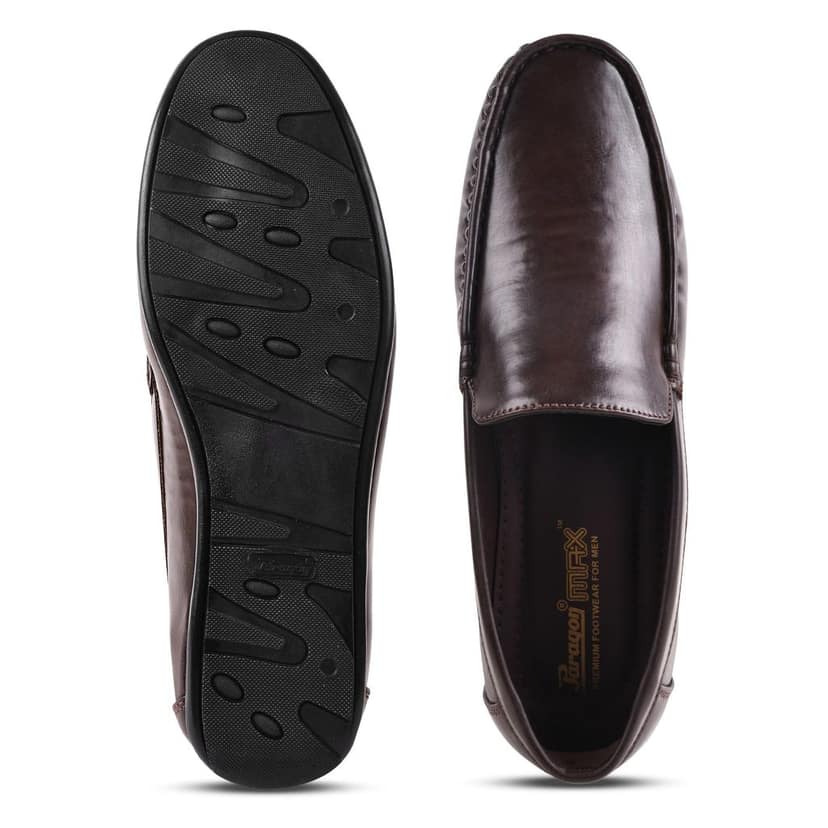 Paragon Brown Formal Slip-On Loafers for Men view 5
