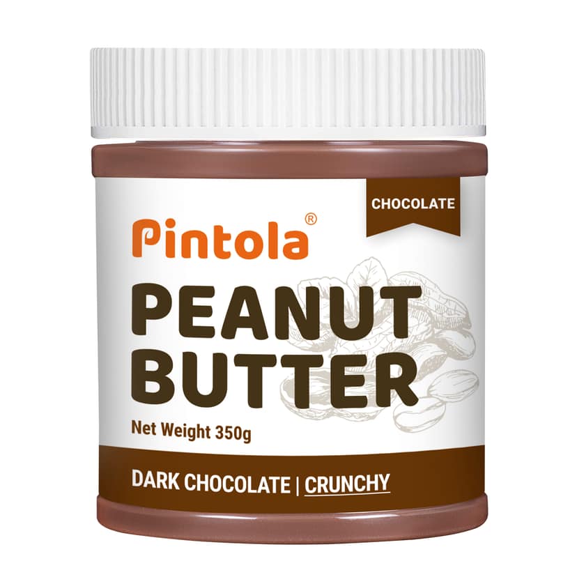 Pintola Choco Spread Peanut Butter Made with premium quality peanuts & blended with rich dark chocolate | Non GMO, Naturally Gluten Free, Zero Cholesterol | Crunchy Pintola Choco Spread Peanut Butter Made with premium quality peanuts & blended with rich