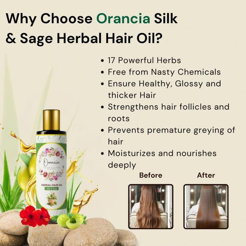 Orancia 17 Herbs Herbal Hair Oil | Repairs Dry Scalp, Boosts Hair Health | Ayurvedic Solution for Strong, Healthy Hair | Suitable for All Hair Types | 200ml view 6