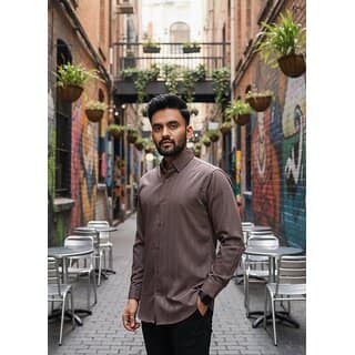 Casualbud Brown Men's Cotton Regular Fit Shirt view 2