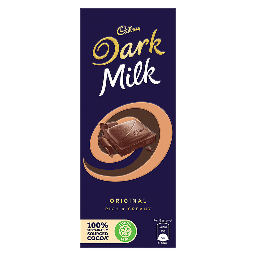 Cadbury Dark Milk Chocolate Bar, 72 G view 2