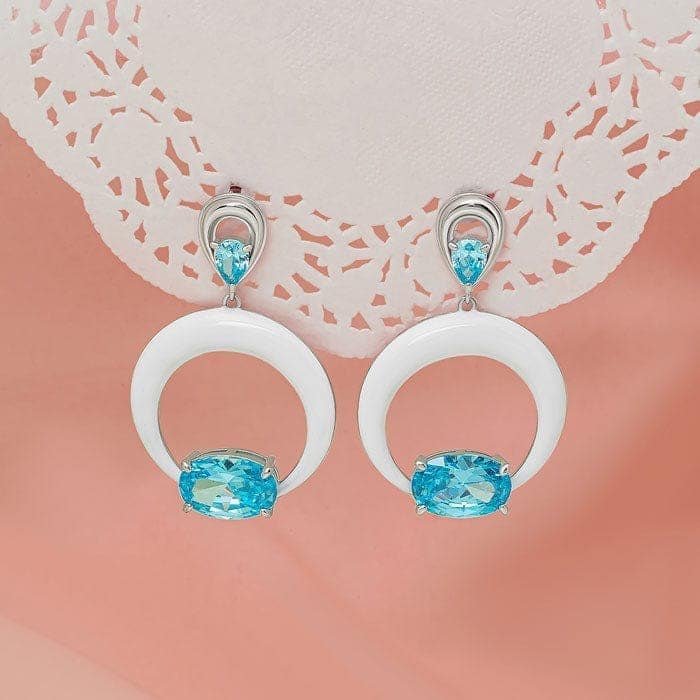 Silver Blue Frost Earrings view 3