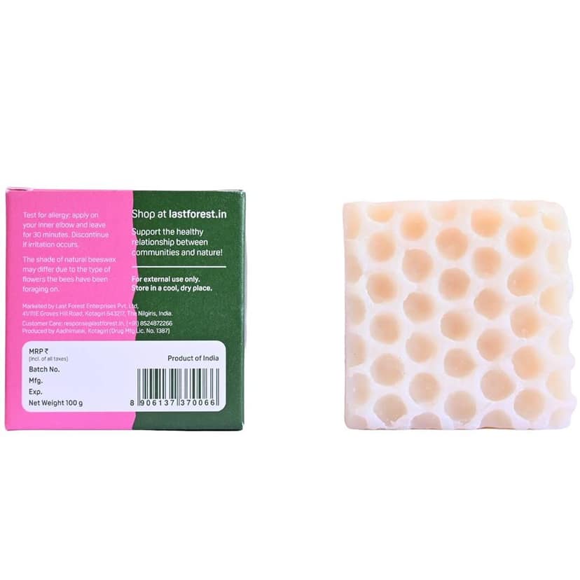 Last Forest Beeswax Soap (100gm), Herbal Bathing Soap for Glowing Skin, Handcrafted, Handmade, 100% Natural Ingredients, Moisturizing, Natural Beeswax, Bathing Soap for Men & Women (Rose) view 5
