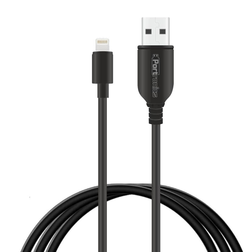 Portronics Konnect Link USB to 8PIN Fast Charging Cable with iOS Compatibility, 3.0A Output, 480Mbps Data Transfer, 1M Length White