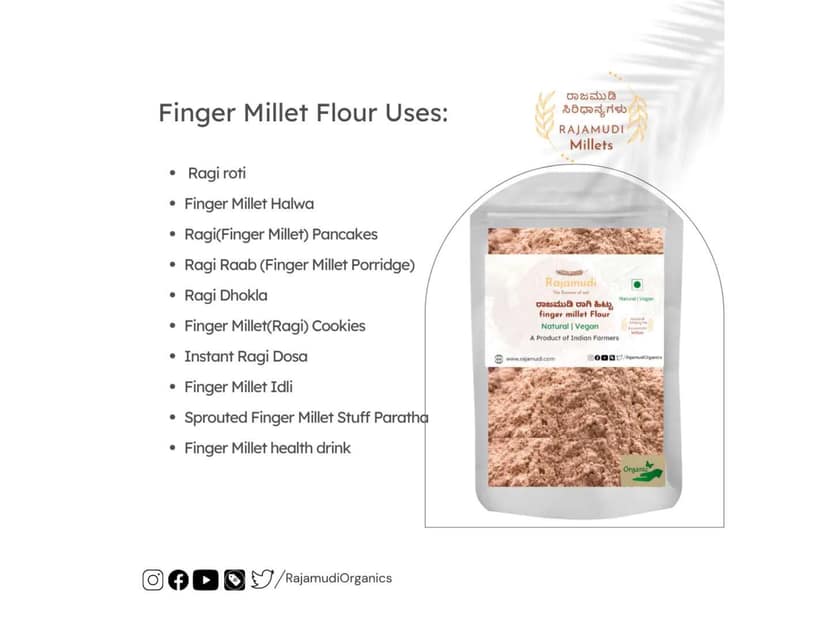 Rajamudi Organics Finger Millet Flour - 2 Kilogram view 3