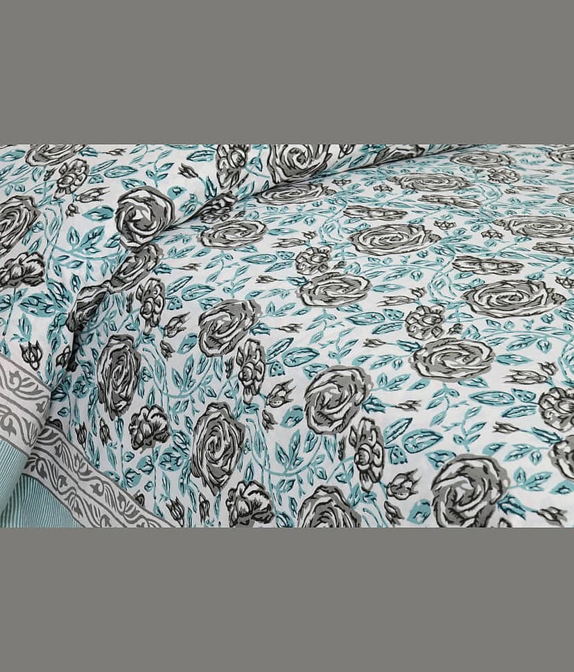 CLOTHORO Cotton 1 Double King Bedsheet with 2 Pillow Covers ( Multicolor ) view 2