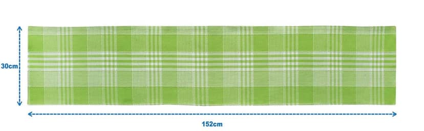 Airwill Cotton Track Dobby Green Designed Checked Pattern Table Runner Length 152cm (Green, Pack of 1) view 2