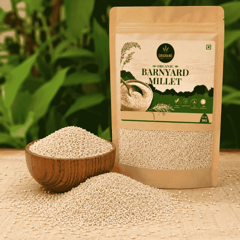 SiriGrains Barnyard Millet 1kg | Whole Unpolished Millet (Sanwa, Samo, Jhangora, Kuthiravali, Oodalu) | Premium Millet Grain for Everyday Cooking view 3