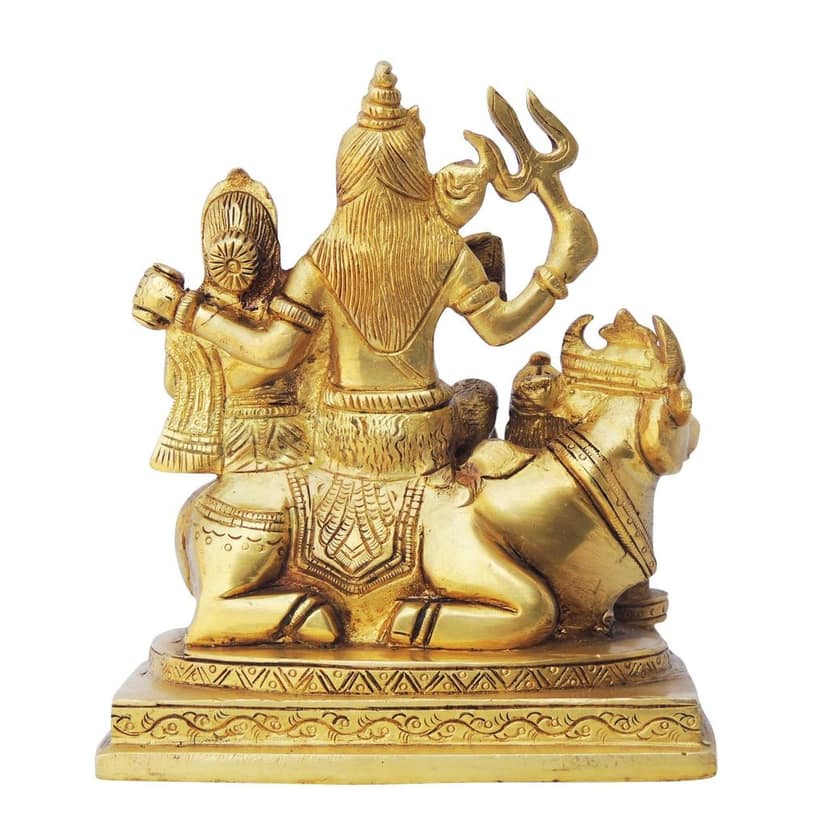 Brass Shiv Parivar God Idol - Pooja Room Decor, Height : 6 Inch (BSMAS1386 F) view 3
