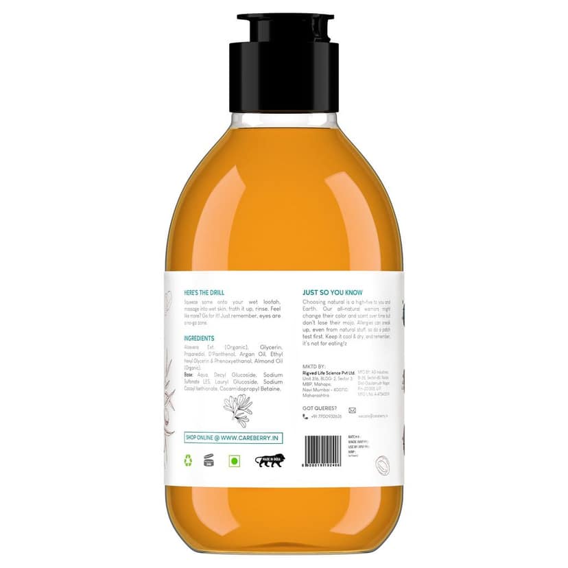 Careberry Argan & Almond Oil Nourishing Shower Gel - Gentle Cleanser for Sensitive Skin, Vegan, Sulphate & Paraben Free - 300ML view 4