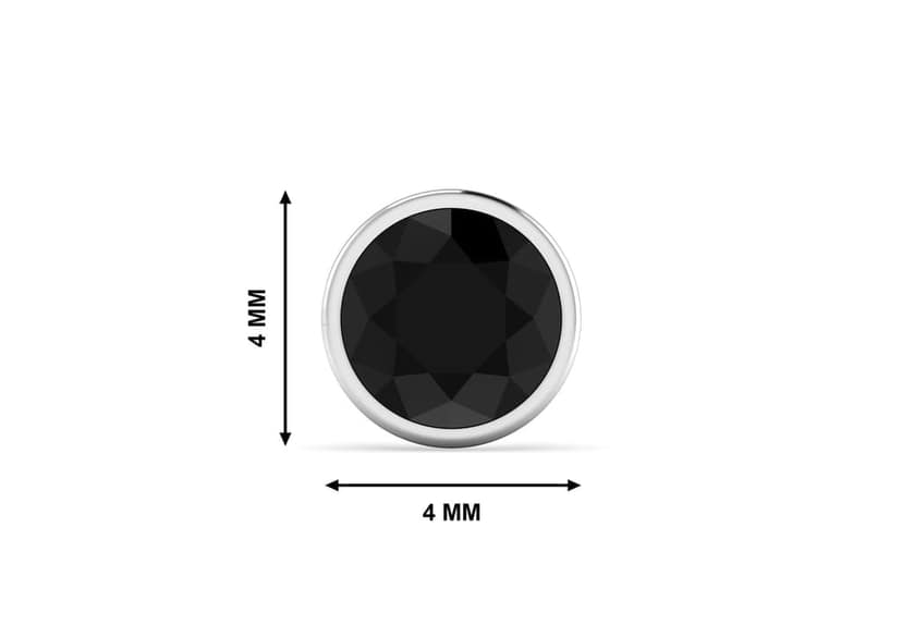 Black Brilliant Bezel Men's Ear Stud (1 Pc Only) view 6