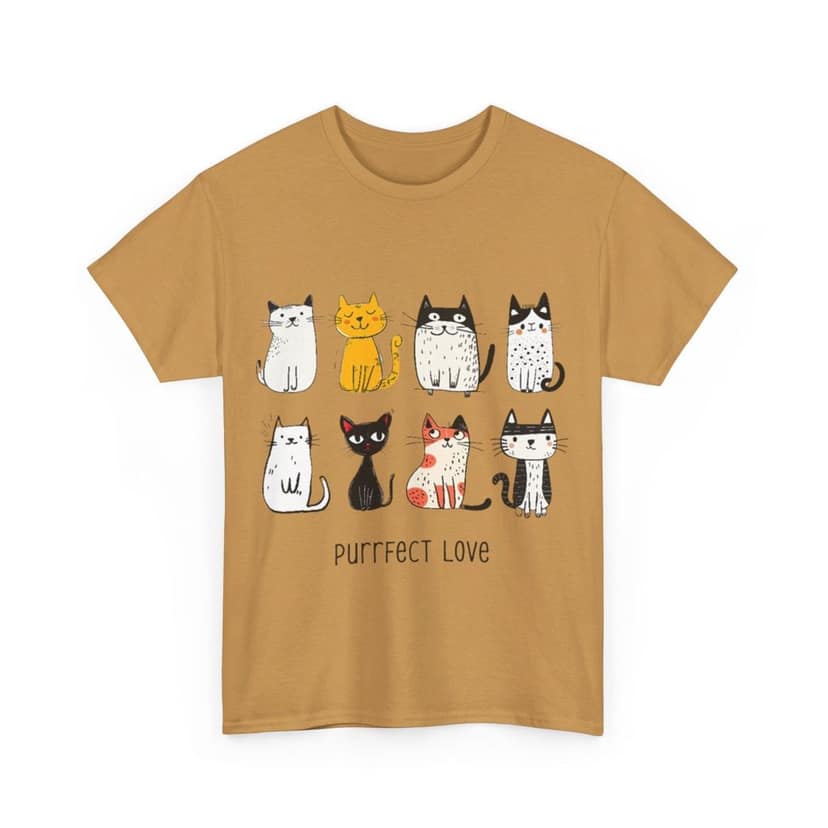 Clothikoo Premium Cat Printed Heavy Cotton Tee view 9