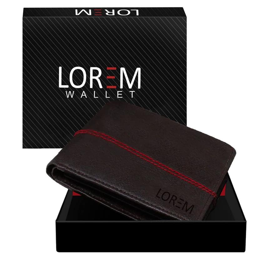 Brown Out Color Stitching Bi-Fold Premium Faux Leather 4 ATM Card Slots Wallet for Men WL07-B view 2