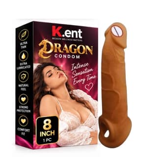 8 Inch Dragon Condom | Fantasy Creature Silicone Product | Dragon Inspired Novelty | Unique Adult Accessory