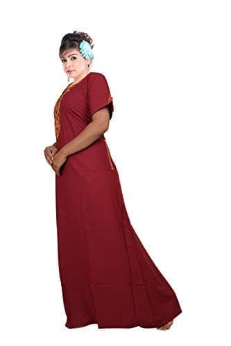 VALENCIA SLEEPWEAR Plain Patty Embroidery Gown Maxi Nightwear Nighty Lizzy Bizzy Soft Fabric view 7
