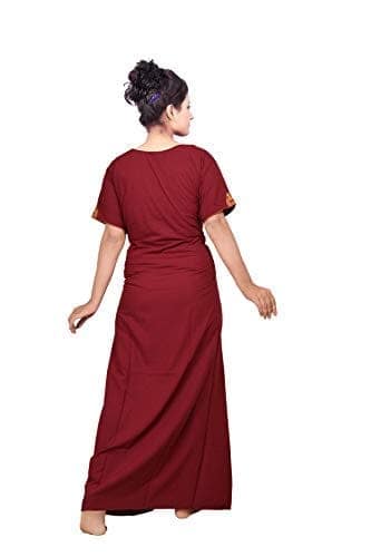 VALENCIA SLEEPWEAR Plain Patty Embroidery Gown Maxi Nightwear Nighty Lizzy Bizzy Soft Fabric view 9