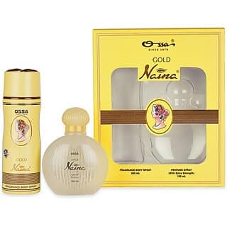 OSSA Gold Naina Gift Set Of EDP Perfume 100ml Body Spray 200ml Special Occasion Combo Set Gift Set For Men Women (1 Items in the set)