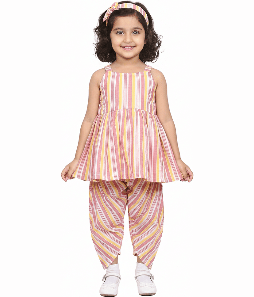 harshvardhanmart.com Pack of 2 Baby Girls 100% Cotton Shirt & Pant ( Multicolor )