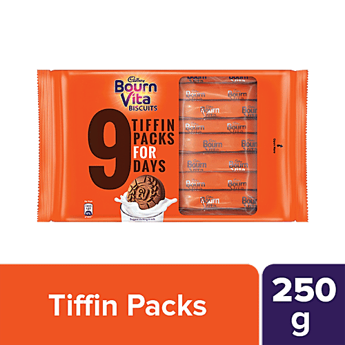 Cadbury Bournvita Biscuits Bournvita Biscuits, 250 g (With 9 Flow Packs)