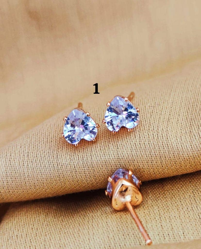 AD Rose Gold Bracelet For Girls And Women's (RK_04) & AD Stone Rose Gold Tops Earrings For girls and Women's (RK_AD.RE-1,RE-2) (COMBO PACK OF 1 PIC & 2 PAIRS) view 3