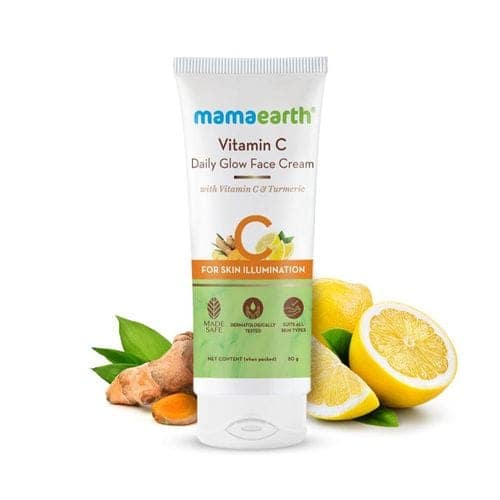 Mamaearth Ultra Light Indian Sunscreen SPF50 PA+++ (80 gm) + Mamaearth Vitamin C Daily Glow Face Cream(80gm) Combo Pack of 2 view 3