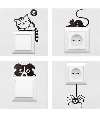 Asmi Collection Animals for Light Switches Switch Board Sticker ( 12 x 11 cms )