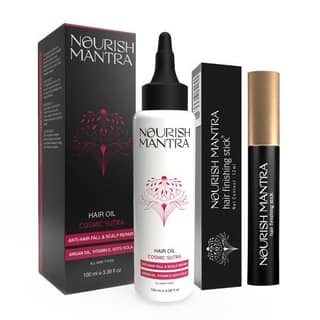 Nourish Mantras Hair Finishing Stick (12g) & Cosmic Sutra Hair Oil (100ml)/ Hair Finishing Stick to Fix Baby Hair/ Hair Oil to Treat Hair Fall & Scalp Issues/ For All Hair Types